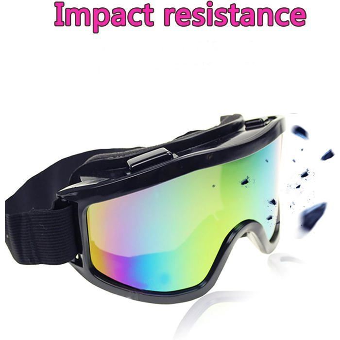 Ski and Snowboard Goggles - 1 Unit - Polycarbonate - Anti-Fog UV400 - Skiing, Cycling, Hiking - Unisex Black