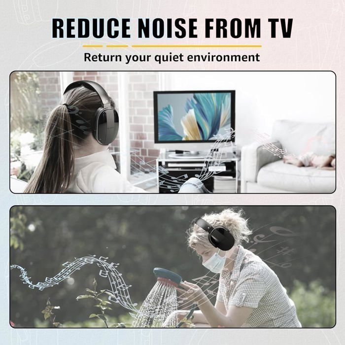 Retekess TA005-TA007 Wireless Headphones for Watching TV, with Transmitter, Supports Optical, Coaxial, AUX, and RCA Inputs