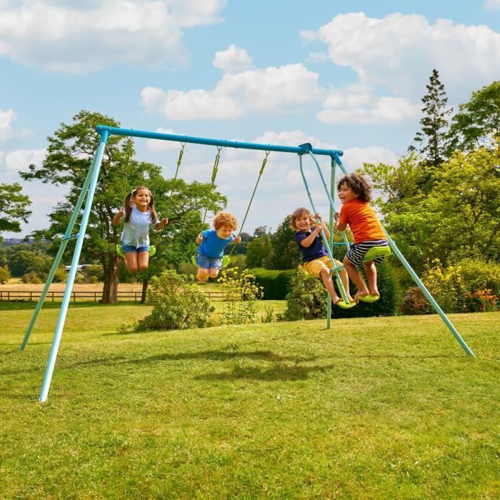 TP Toys metal swing set with 2 face-to-face swings and anchoring kit, 185 cm high