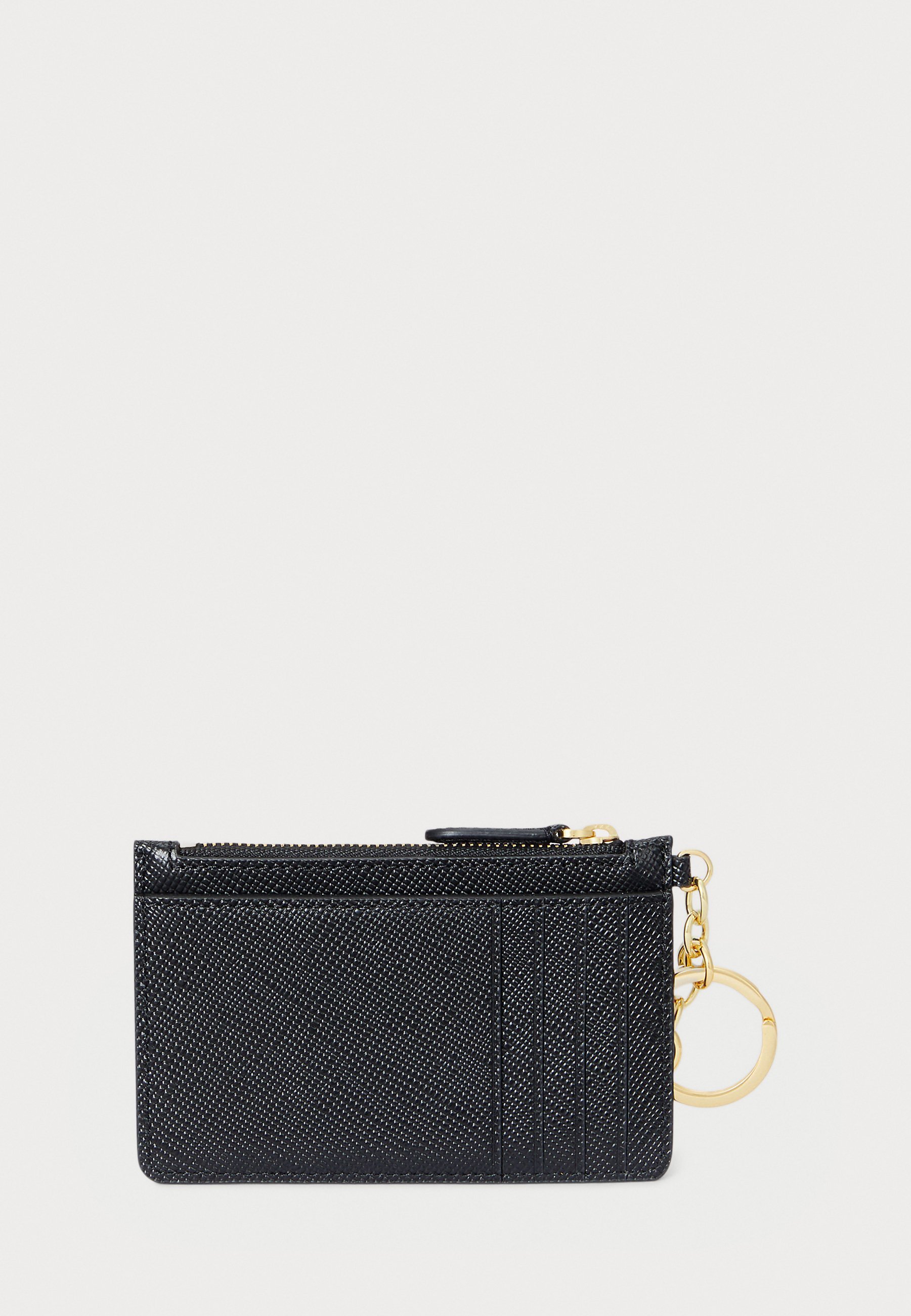 Lauren Ralph Lauren CROSSHATCH leren kaarthouder met ritssluiting - Portemonnee - zwart