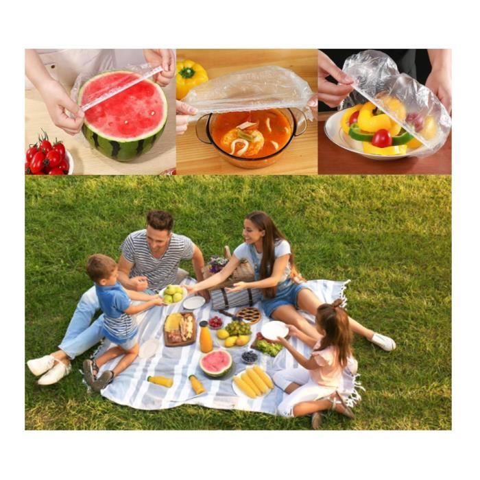 200 piezas de envoltorios reutilizables para alimentos, bolsas para conservar alimentos frescos, bolsas para almacenar alimentos, película elástica estirable