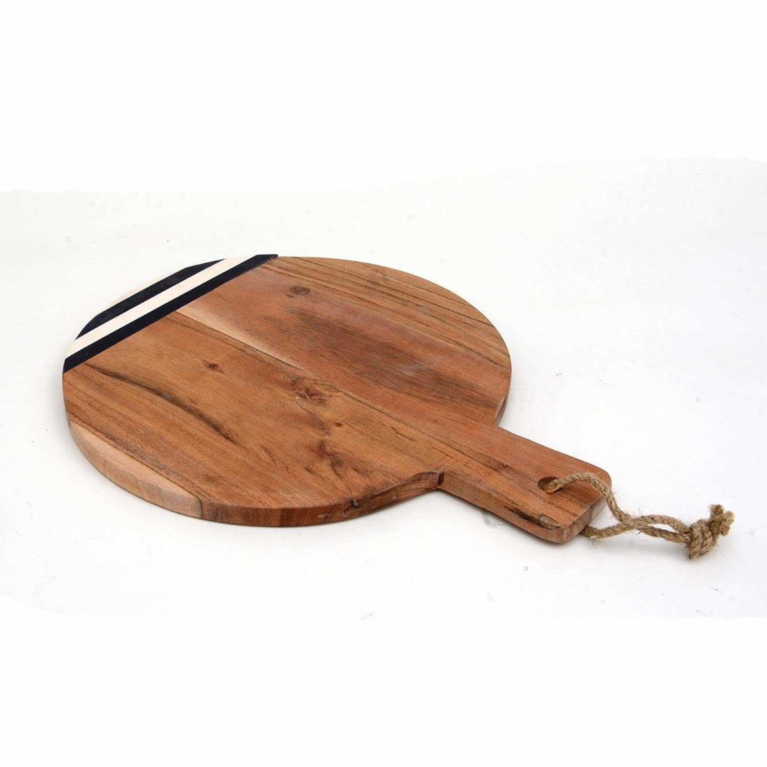 Planche à découper en résine et bois d'acacia brut avec poignée et logo personnalisé, style rustique, rectangulaire, idéale pour la cuisine. Offre spéciale sur les planches à découper à fromage de grande taille, parfaites pour la cuisine.