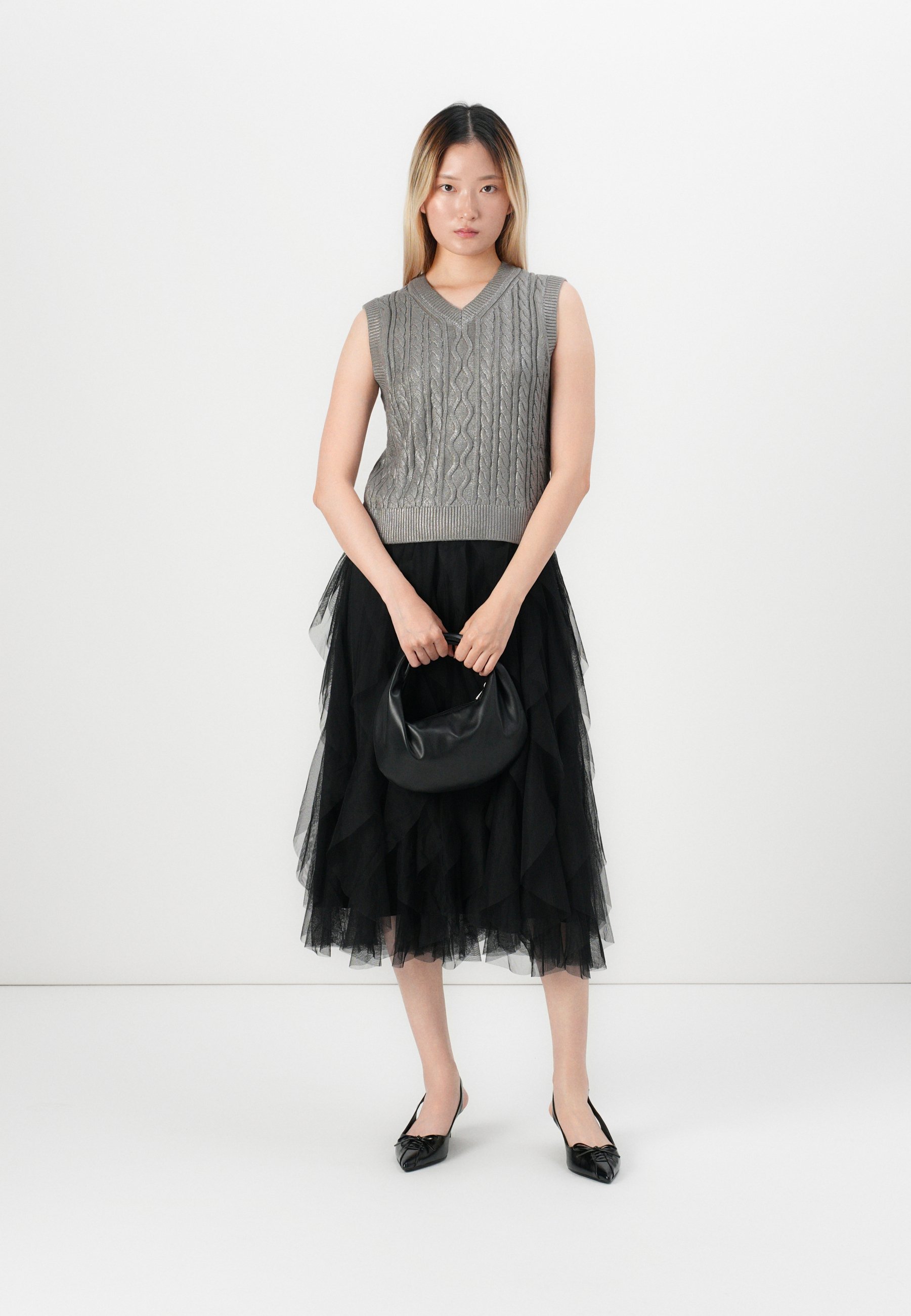 Vero Moda VMRILEY CALF SKIRT - Maxi rok - zwart