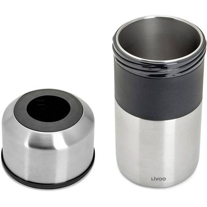 Enfriador de botellas - LIVOO - GS158 - Botellas de vino y champán - Acero inoxidable - Ø 11,5 x 23,5 cm - Doble pared