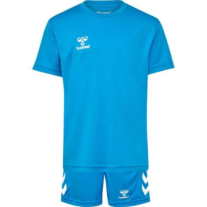 Conjunto infantil de camisa e shorts com logo da Hummel