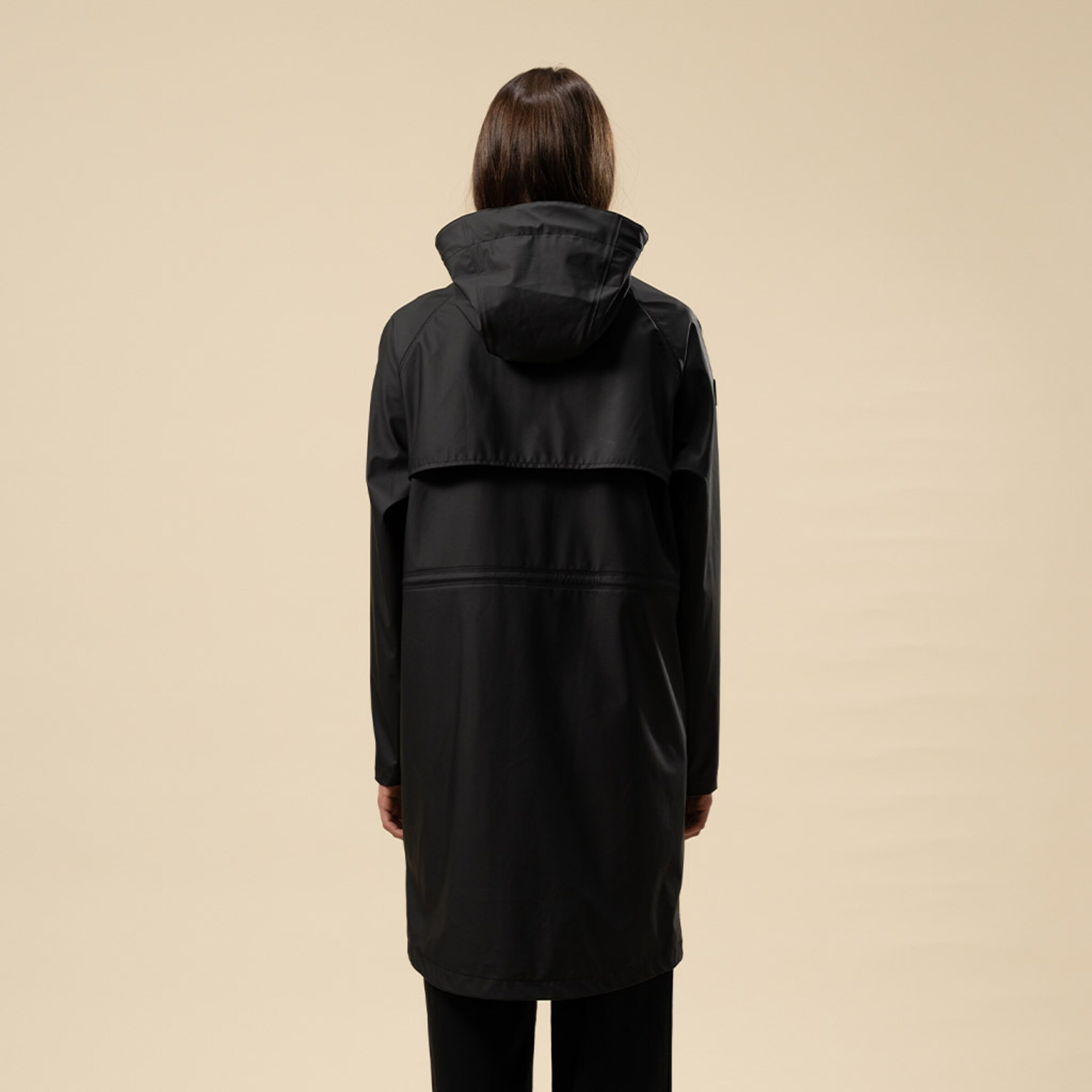 Veste imperméable longue noire de tous les jours
