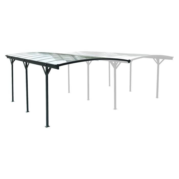 Ampliación de cochera de aluminio y policarbonato, 15 m², extensión Le Mans