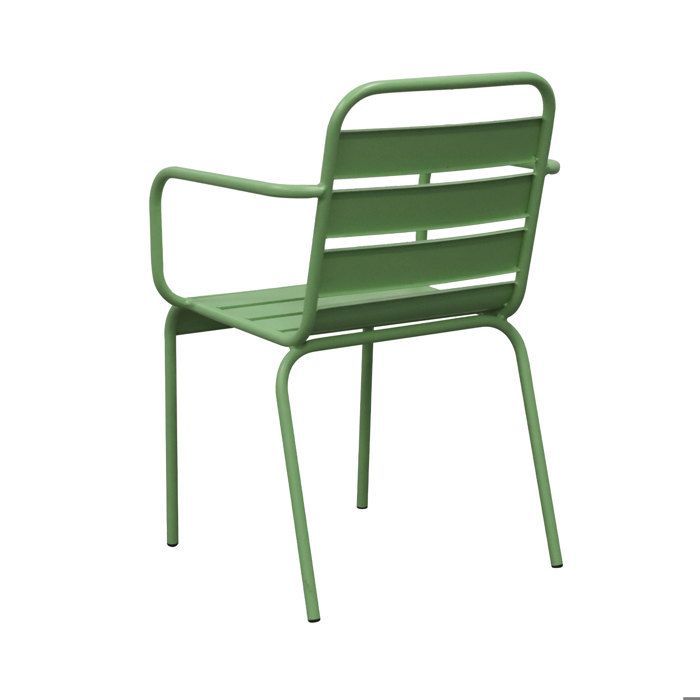 BACA Gartentisch 110 cm + 4 grüne Metallstühle