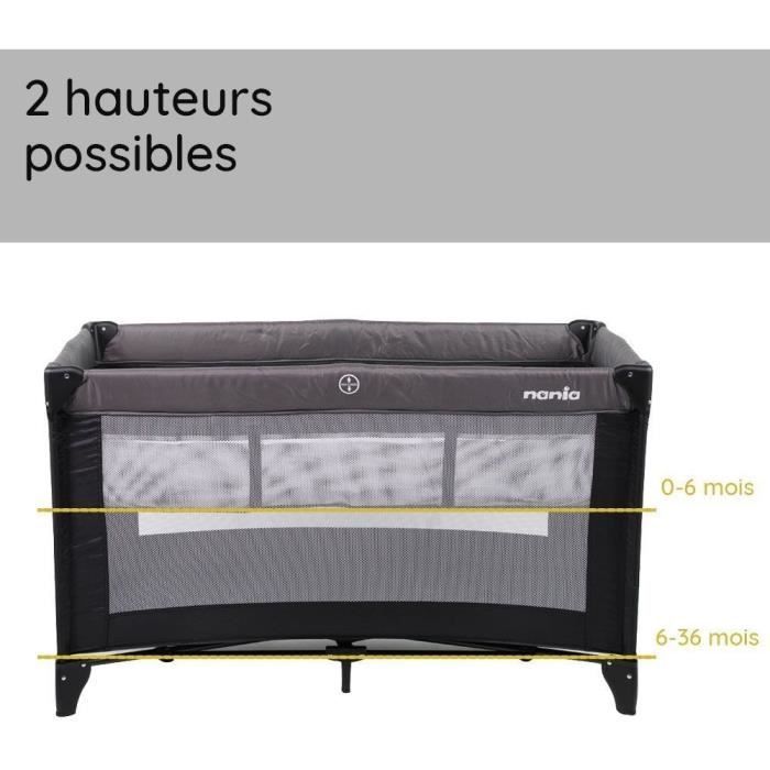 SODA 2-Level Baby Travel Cot - Travel Cot with 2 Height Settings - Easy to Fold - 15kg Max
