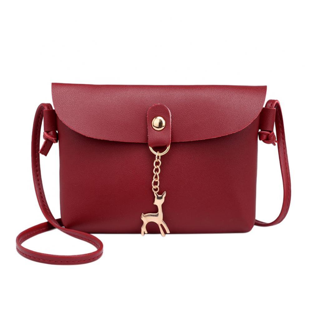 Sac bandoulière femme en cuir, petit modèle, style décontracté, avec motif cerf, pochette de soirée, mini sac à main simple