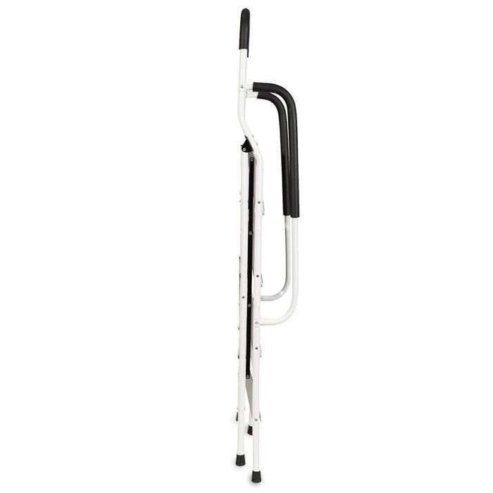 BM TOOLS BMT-ESC-3-MC Scala a pioli con corrimano, 3 gradini - Scala multiuso per interni ed esterni