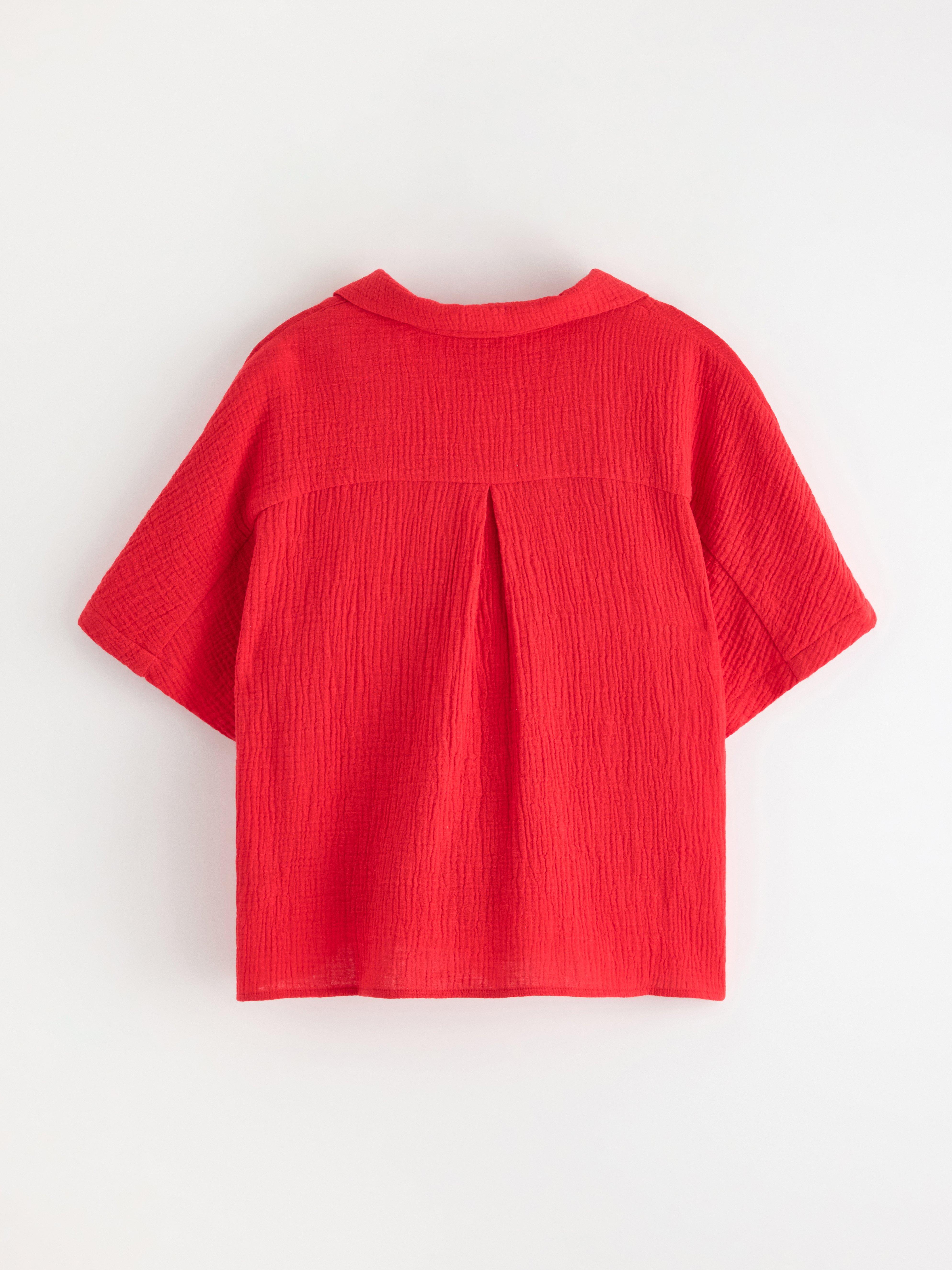 Chemise froissée MAMAN rouge foncé