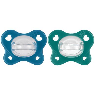 Chicco Physioforma Dual Soft Pack Azul Verde 16-36M Chupete doble suave 2 unidades 2 unidades