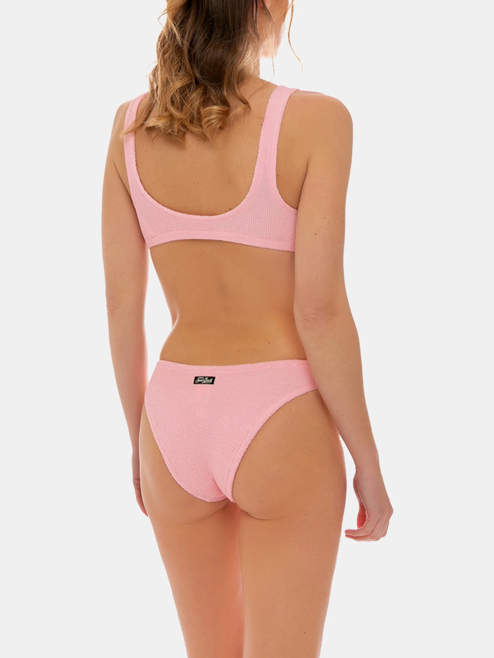 Roze gekreukte bralette bikini