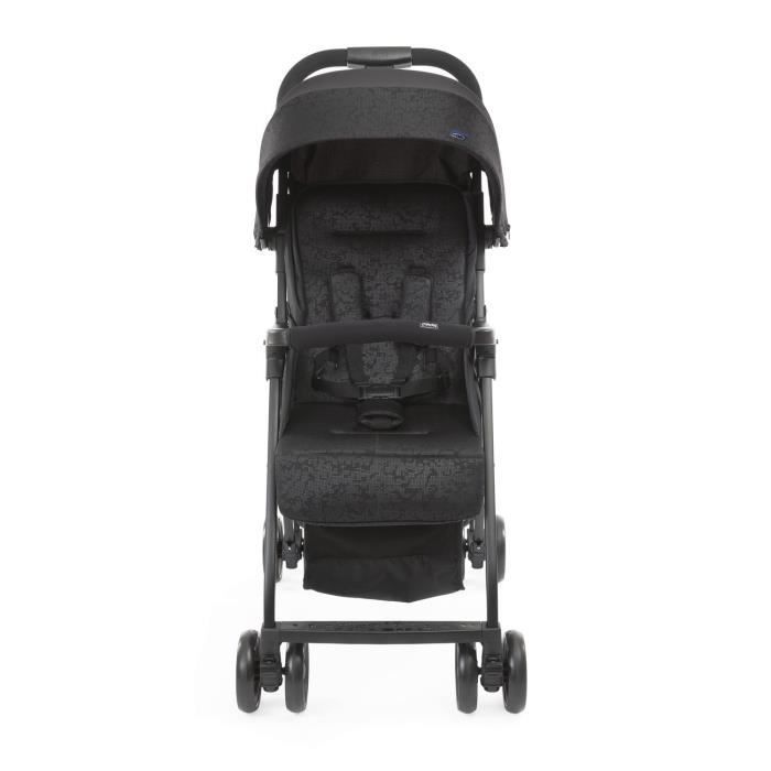CHICCO Ohlala 3 Kompakt Barnvagn - Från födseln - Upp till 15 kg - Lutningsbart ryggstöd - Säkerhetsbygel - Kolsvart
