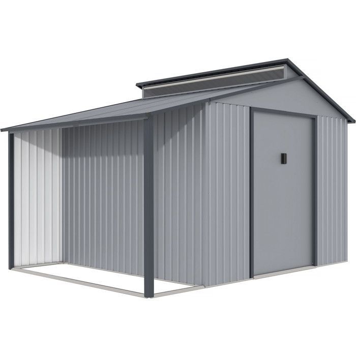 Abri de jardin métal avec pergola 
