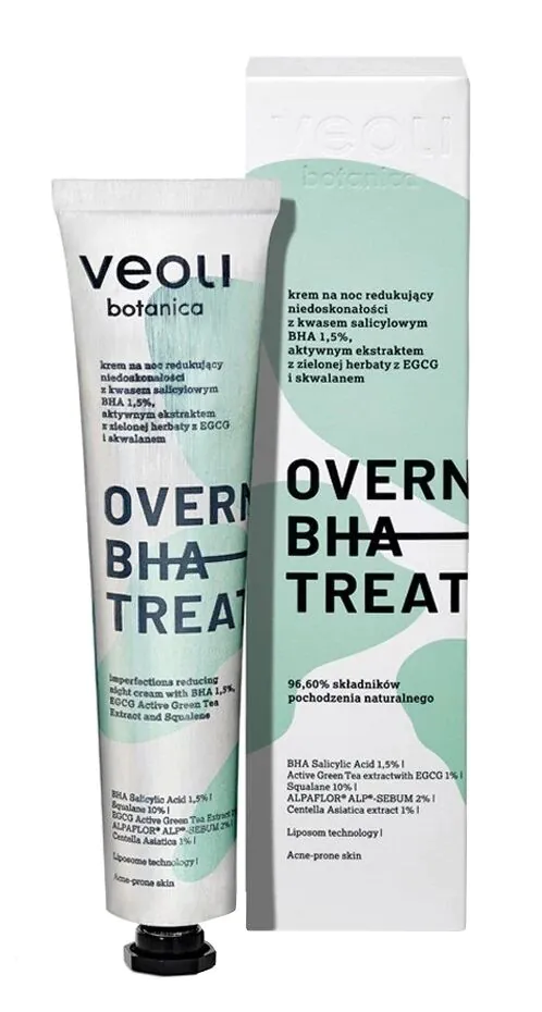 Veoli Botanica Overnight BHA Treatment Krem na noc redukujący niedoskonałości