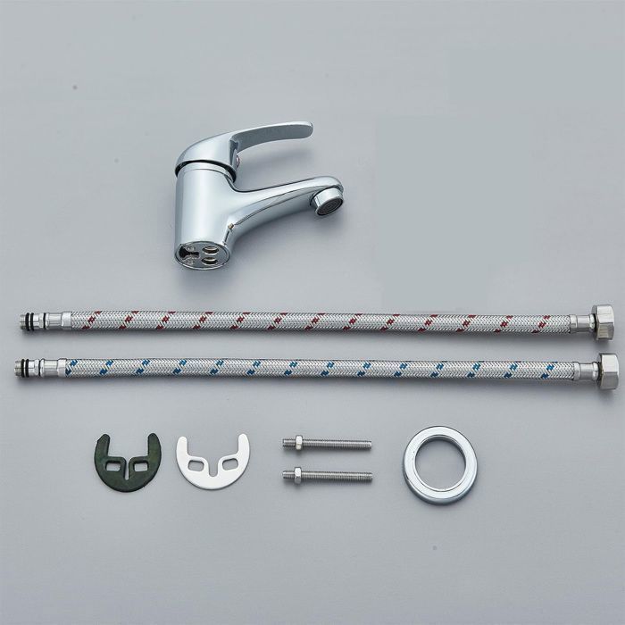 Robinet Salle de Bain Chromé,Mitigeur lavabo avec L'eau Chaud et Froid,en Laiton,Finition Chrome