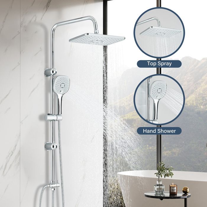 Columna de ducha y conjunto de ducha con cabezal de ducha de ABS