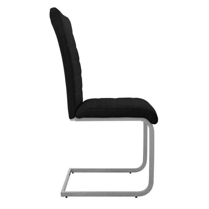 ML-Design 2 Chaises de Salle à Manger en Simili Noir Fauteuil Dossier Ergonomique Assise Rembourrée Chaise de Table Salon Cuisine