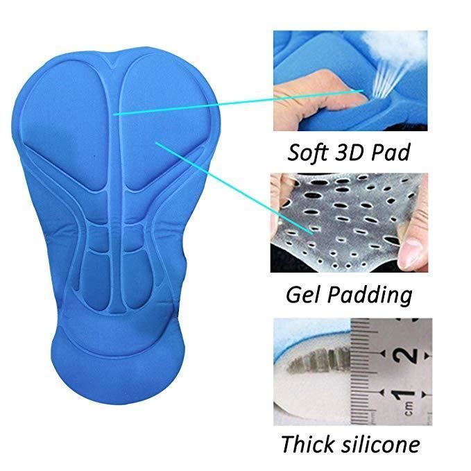 Pantalones cortos de ciclismo para hombre, acolchados con gel 3D, transpirables, de secado rápido, negros - Adulto