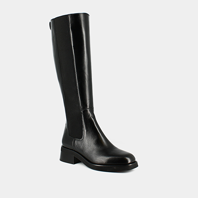Bottes hautes  en cuir noir