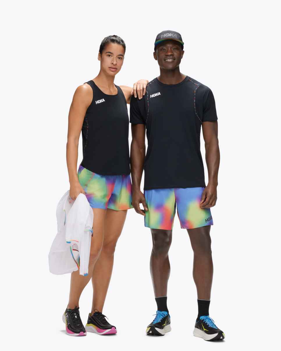 HOKA Glide Short Sleeve Black/Multi