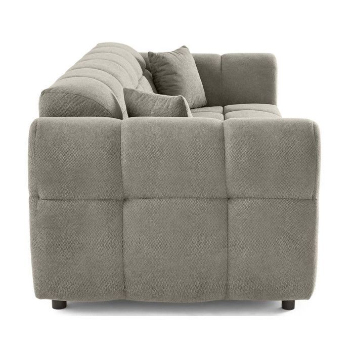Ray – 3-Sitzer-Sofa mit gerader Sitzfläche in strukturiertem Stoff – Grau