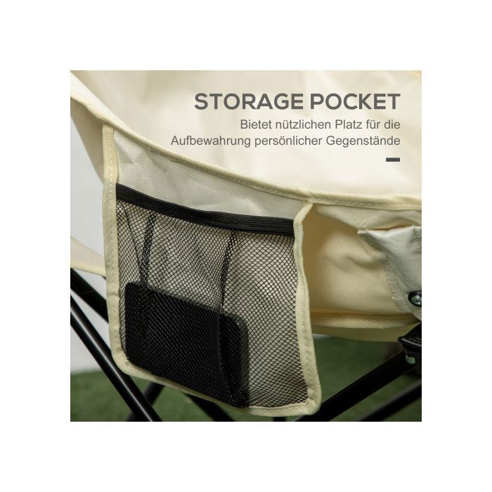Silla de camping - FurnitureR - Plegable - Bolsillo lateral de malla - Patas de acero
