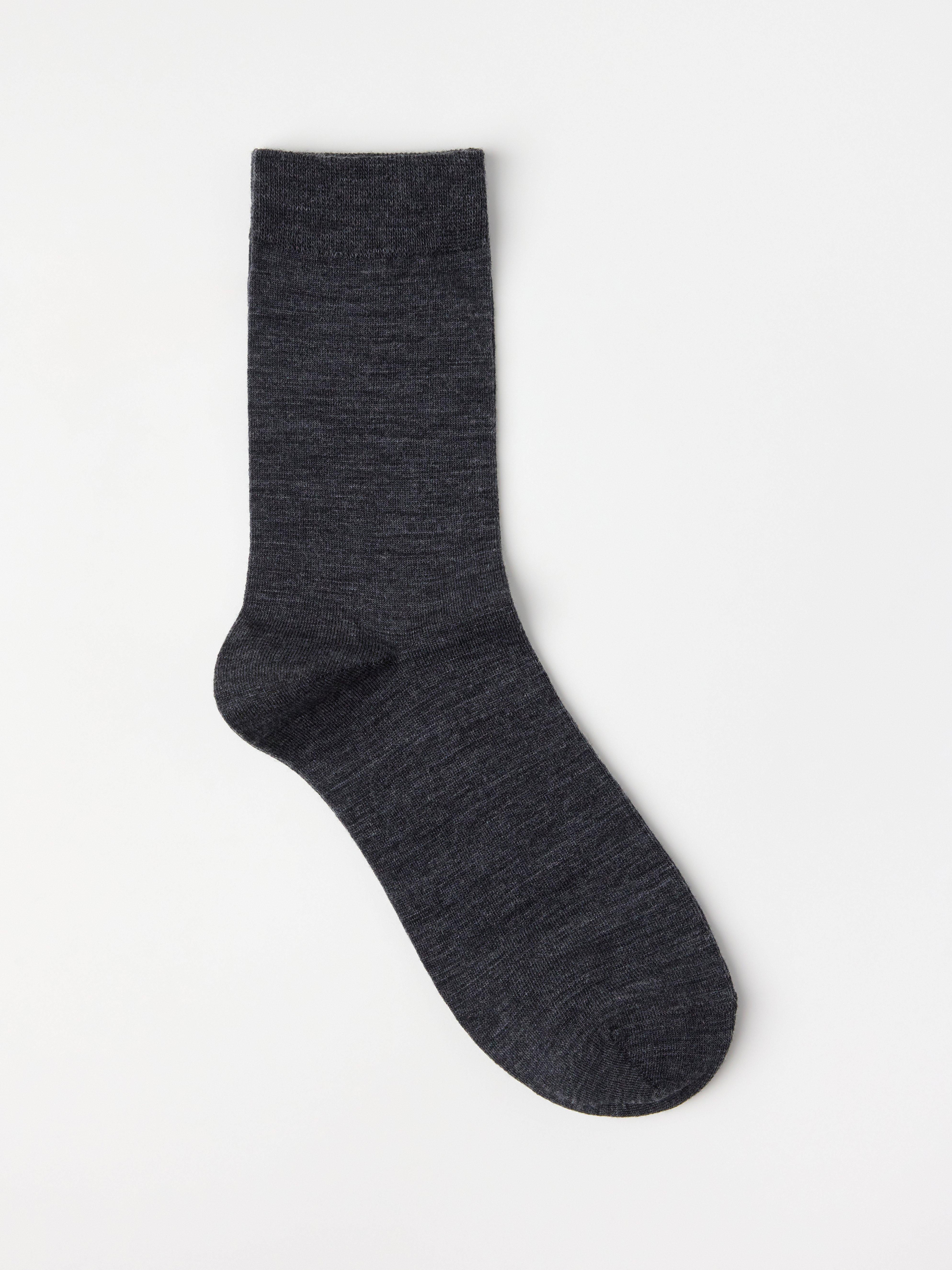 Meias em mistura de lã merino Offblack Melange