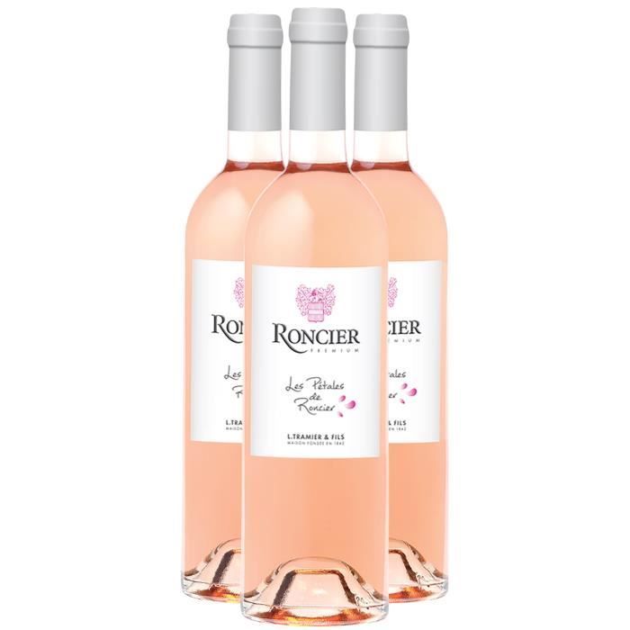 Premium Les Pétales de Roncier Rosé - Lot de 3x75cl - Roncier - Vin Rosé de Bourgogne - Appellation VDF Vin de France - Origine Bour