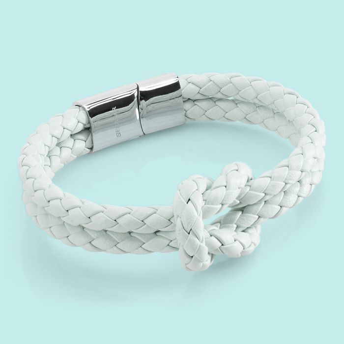 Bracelet en Cuir pour Femmes, SERASAR, B023-20, Bleu,  Bijoux bracelet élégants et tendance avec fermoir en acier et magnétique.