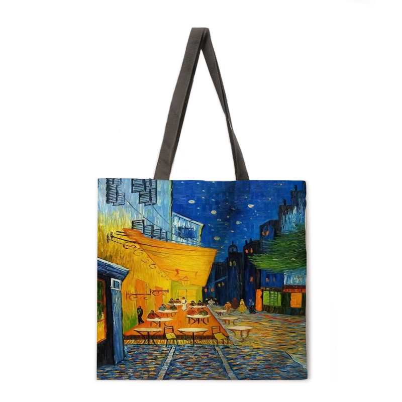 Borsa a mano casual da donna con stampa classica di un dipinto ad olio con uccellini innamorati, borsa a tracolla da donna per esterni, borsa da spiaggia, borsa per la spesa pieghevole.