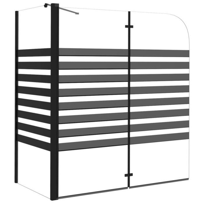 vidaXL Mampara de ducha a rayas, accesorio para bañera de baño, interior, 120x68x130 cm, 151863