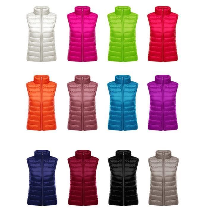 Doudoune Femme - FUNMOON - Gilet Sans Manche - Ultra Légère - 90% Duvet - Zippée