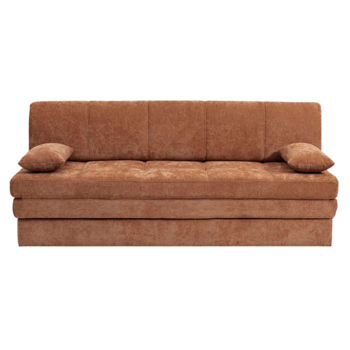 LUMA 3-Sitzer-Schlafsofa aus terrakottafarbenem Chenille-Stoff