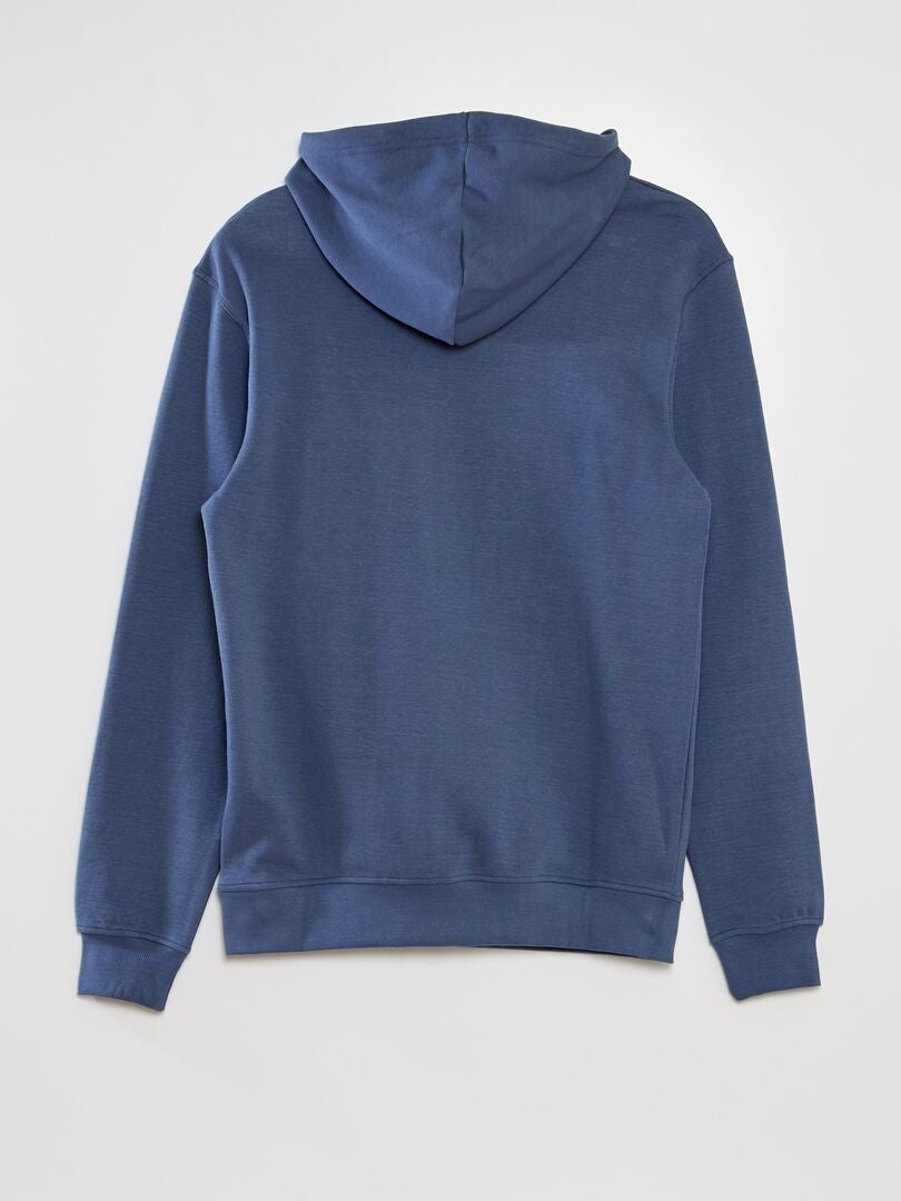 Piqué gebreide hoodie - blauw