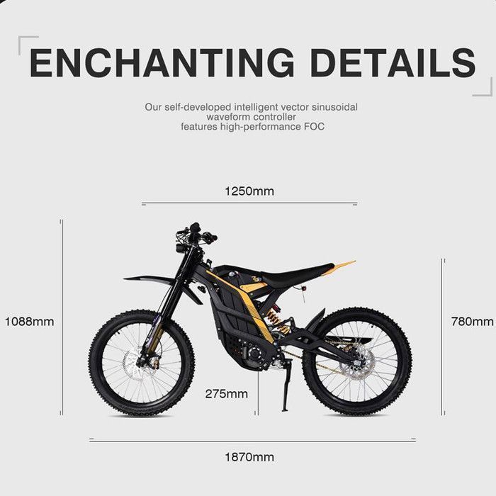 Motocicleta eléctrica para adultos 79Bike FALCON PRO Motor de 8500 W Neumáticos todoterreno Batería de iones de litio de 72 V 35 Ah Velocidad máxima 85 km/h NFC