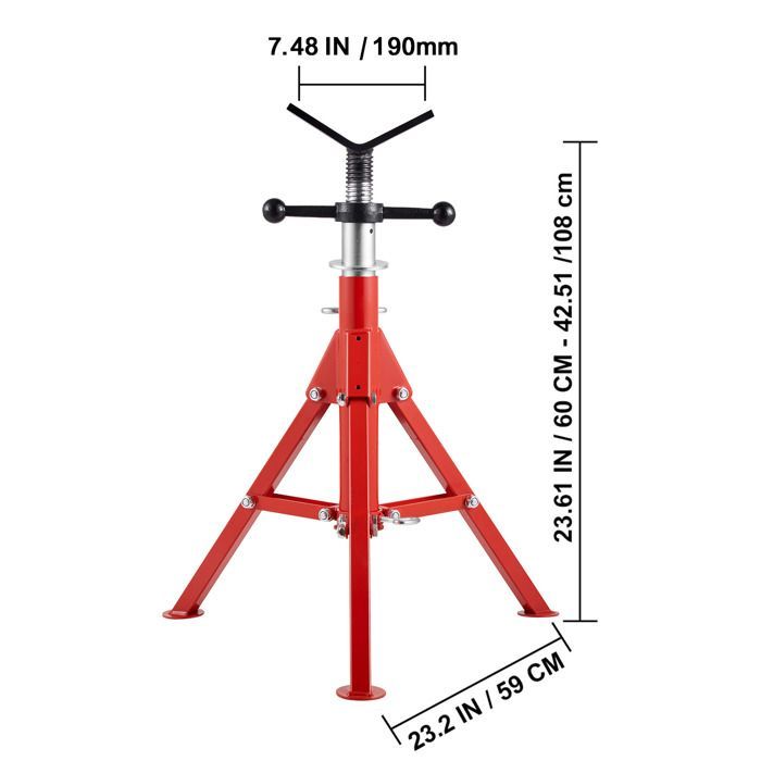 Soporte para tuberías Duoku - Capacidad de carga de 1134 kg - Cabezal en V - Capacidad de 1/8