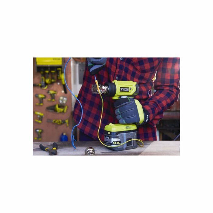 Pack RYOBI Pistolet à air chaud 18V R18HG-0 - 1 batterie 2.0Ah - 1 chargeur rapide RC18120-120