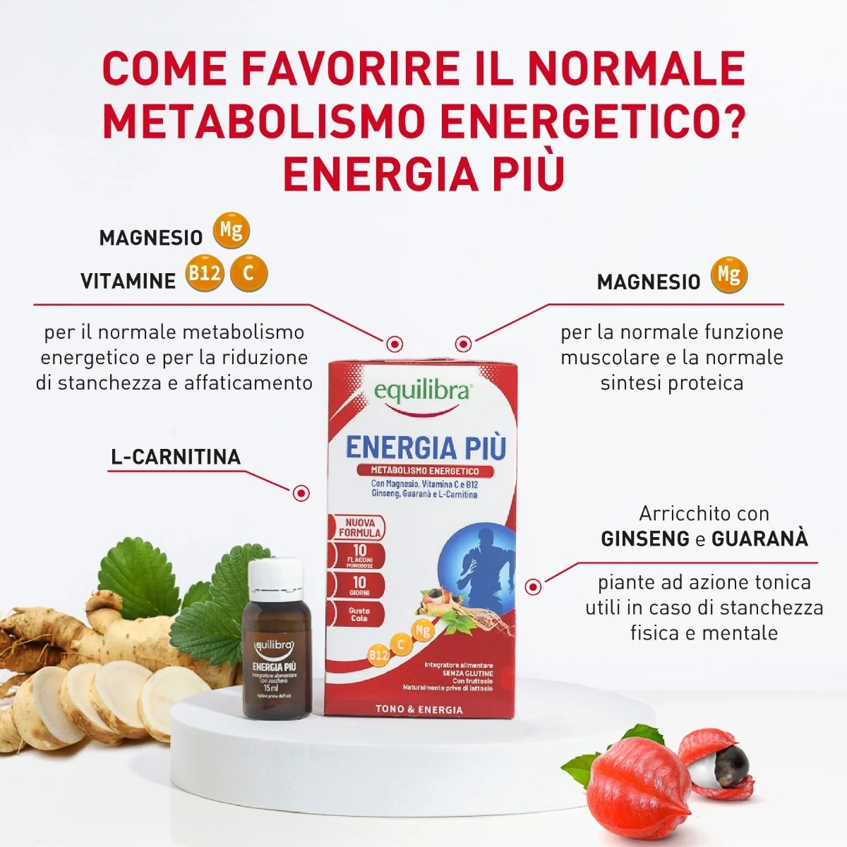 EQUILIBRA Equilibra Energy Plus 10 φιαλίδια συμπλήρωμα βιταμινών και μετάλλων