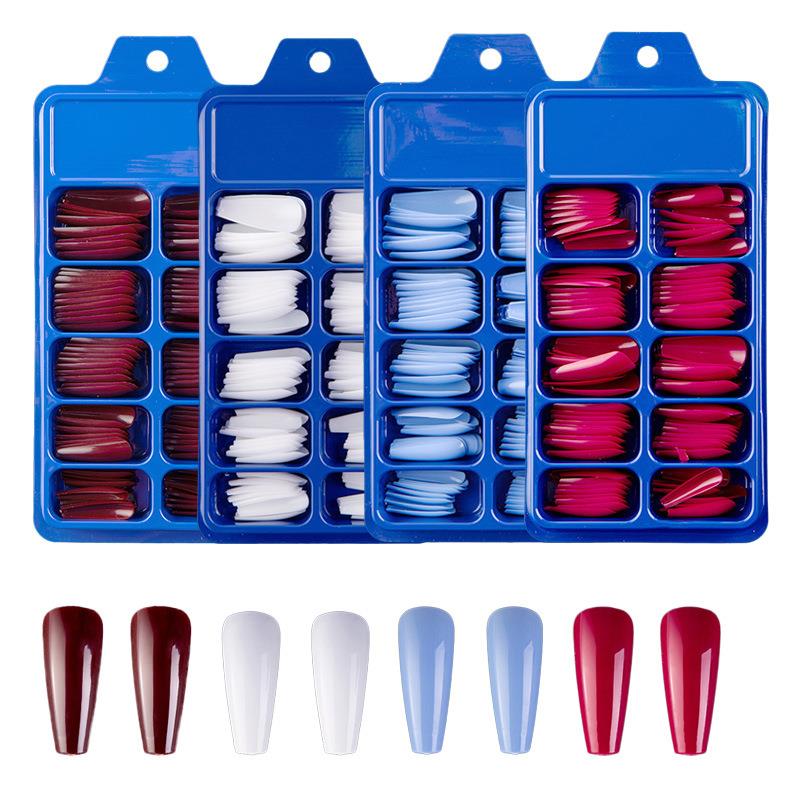 100 stuks gekleurde manicure nageltips in balletstijl, Europese en Amerikaanse stijl, volledig te dragen.