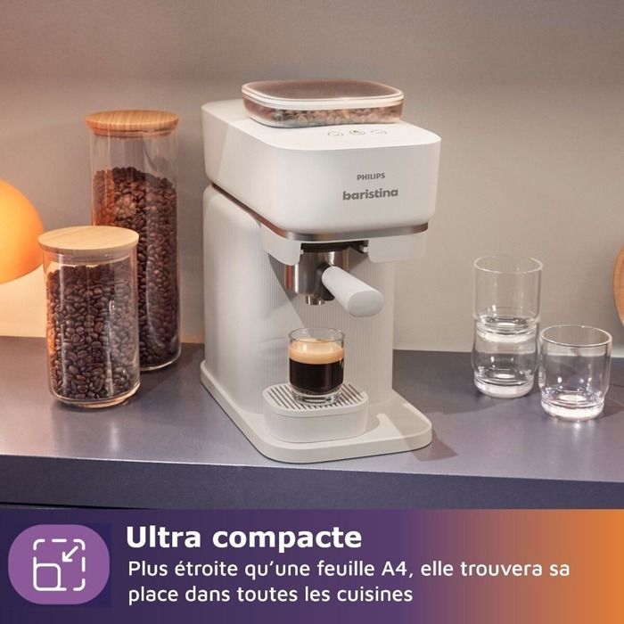 Philips Baristina BAR300/00 espressomachine met ingebouwde molen, 122,8 W, wit