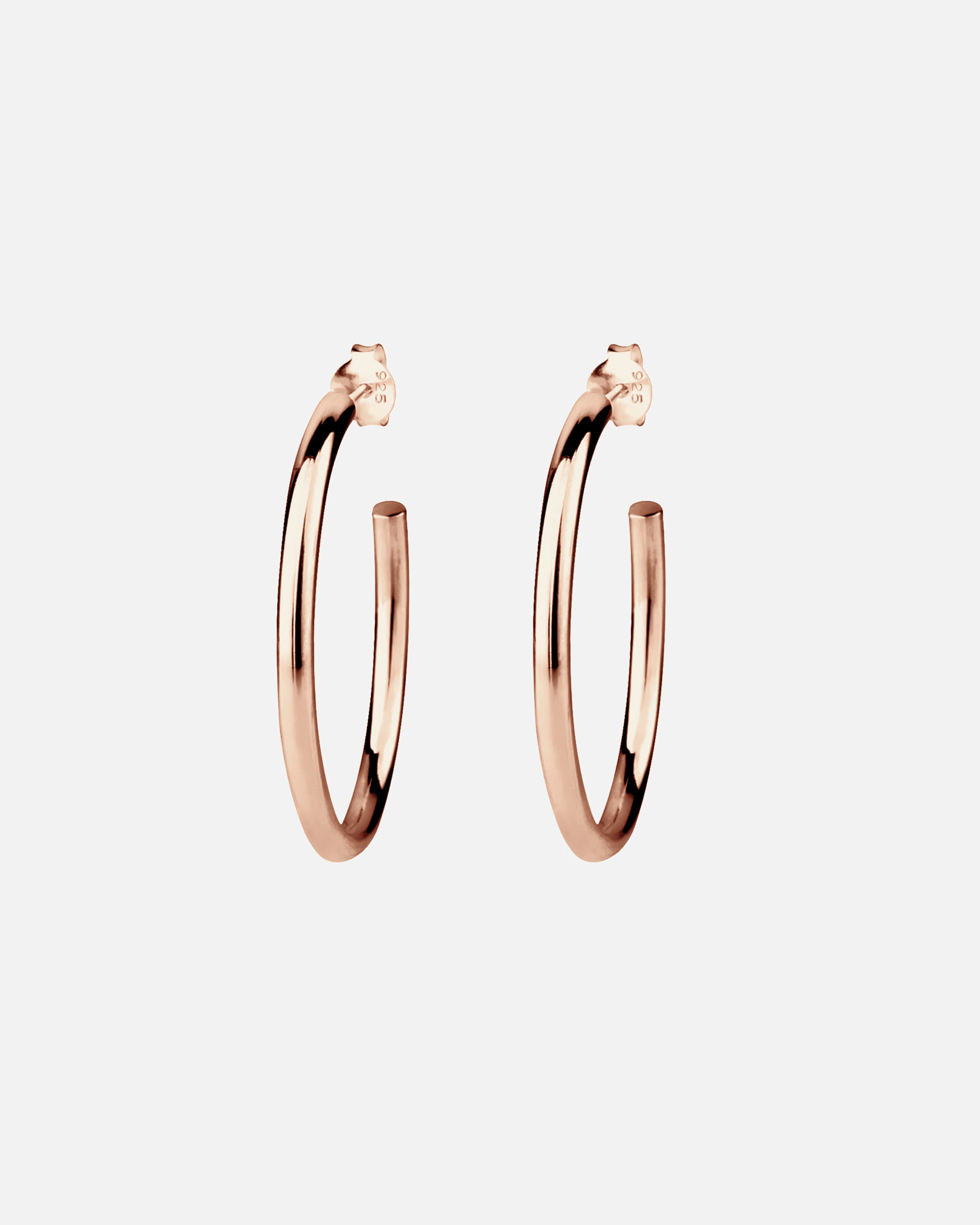 Elli Classique Créoles Femme Plaqué Or Rose Argent (925/1000)