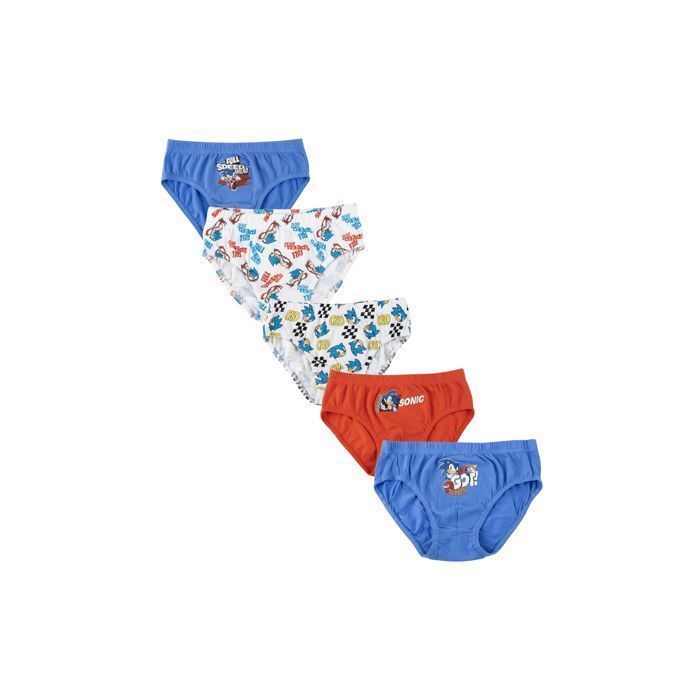 Ensemble de sous-vêtements garçon Sonic en coton avec trousse – multicolore