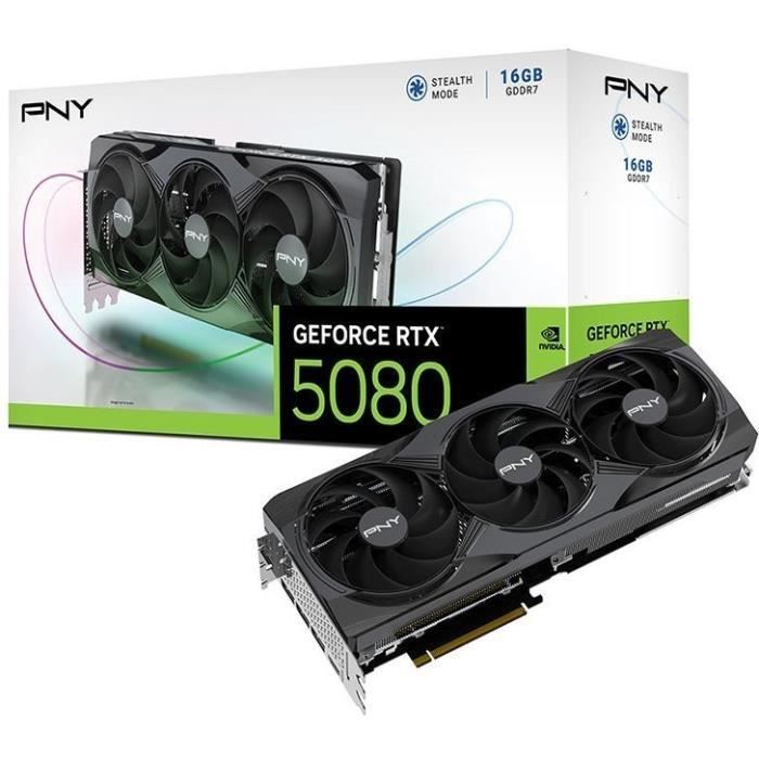 PNY - Grafikkort - GEFORCE RTX™ 5080 - 16 GB - Triple Fan DLSS 4