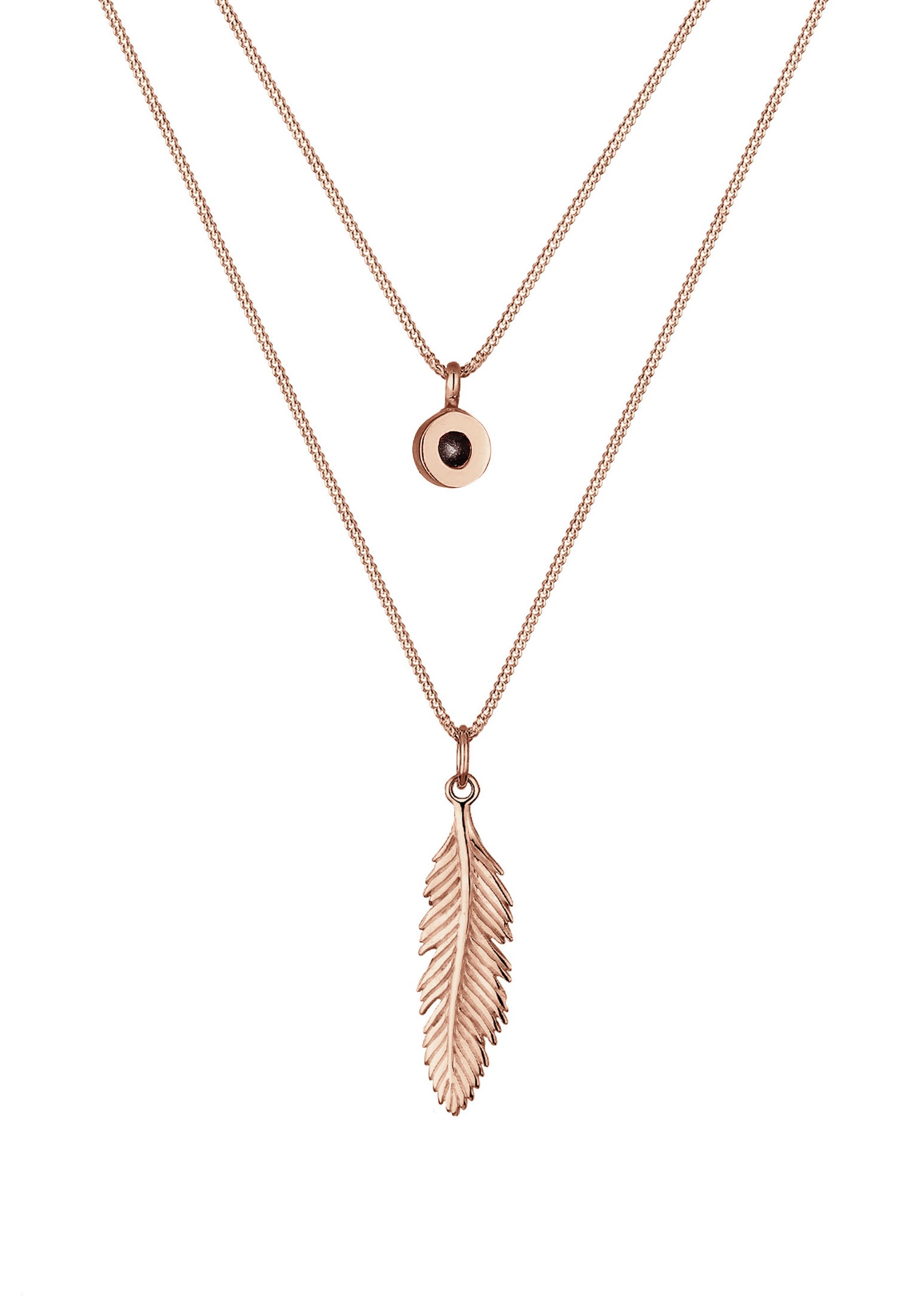 Elli Femmes Plume Boho avec Cristal en Argent Sterling 925