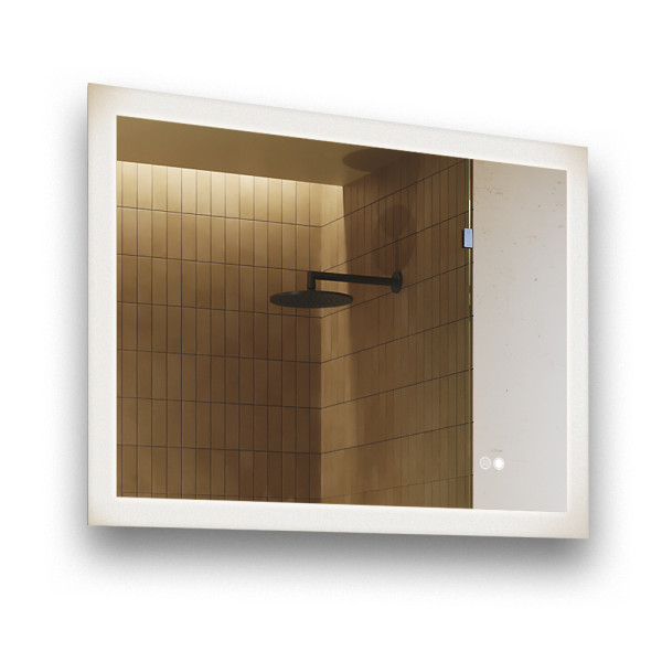 Lustro prostokątne łazienkowe LED 80x60, dotyk, mata, dual led