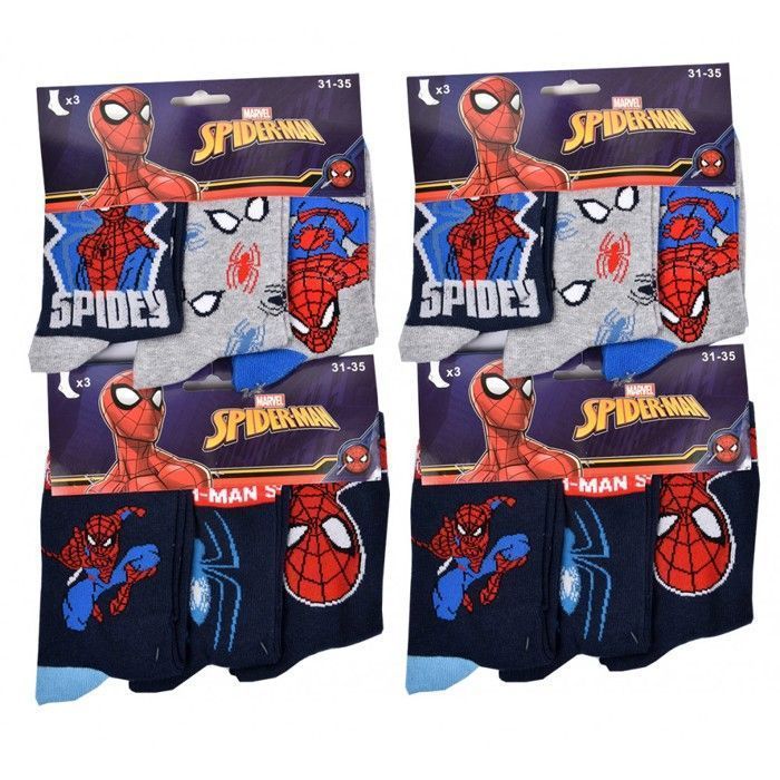 Calzini da ragazzo - OZABI - Confezione da 9 paia - Cotone - Sorpresa - Prodotto ufficiale Spiderman
