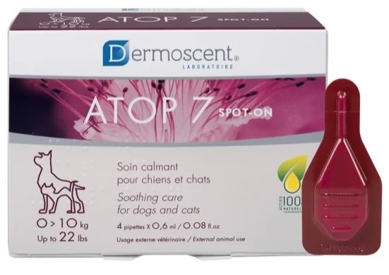 VET PLUS Atop 7 Spot-On para cães e gatos 10 kg 4 pipetas x 0,6 ml Efeito hidratante e calmante